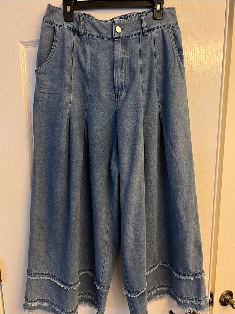 JODIFL Light Blue Wide Leg Denim Culottes - Picture 2 of 9